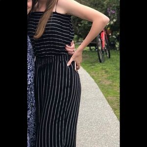 Navy blue striped jumpsuit CHEAP.